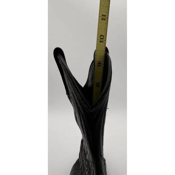 DAN POST Women's Cowboy Boots Black Snip On Pointed Toe Size 6M USA Great GUC - Picture 8 of 12
